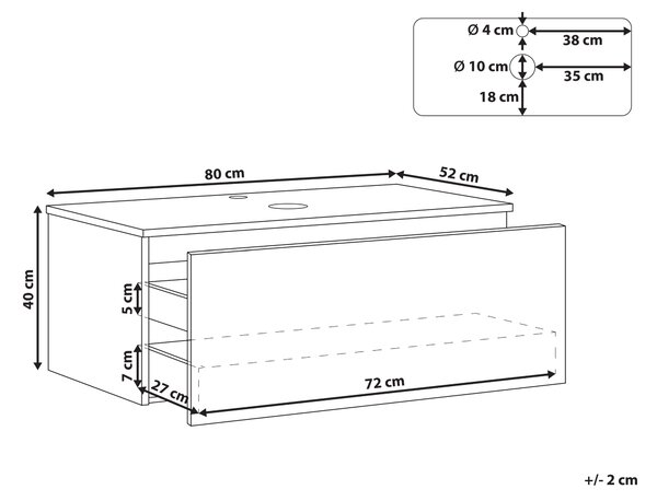 Nástěnná skříňka pod umyvadlo ALZIRA 80 cm Bílá