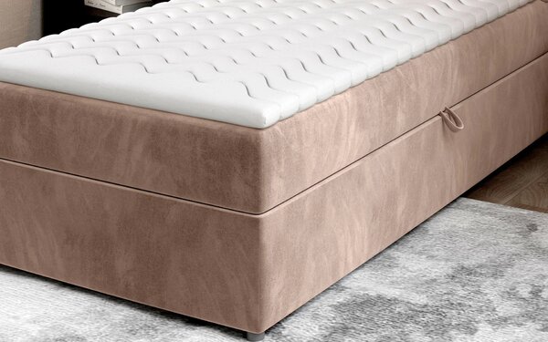 Jednolůžková kontinentální postel 90x200 RERVIO - světle hnědá