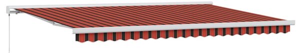 Stahovací markýza Červená a černá 500 × 300 cm Plátno a hliník