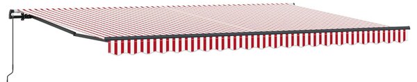 Stahovací markýza Červená a Bílá 500 × 300 cm