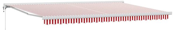 Stahovací markýza Červená a Bílá 500 × 300 cm Textil a kov