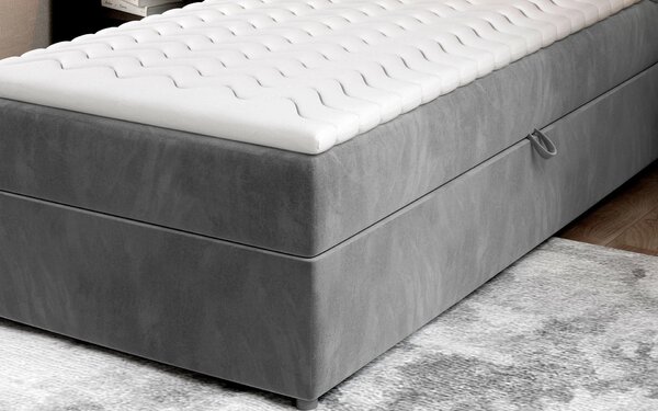Jednolůžková kontinentální postel 90x200 RERVIO - popelavá
