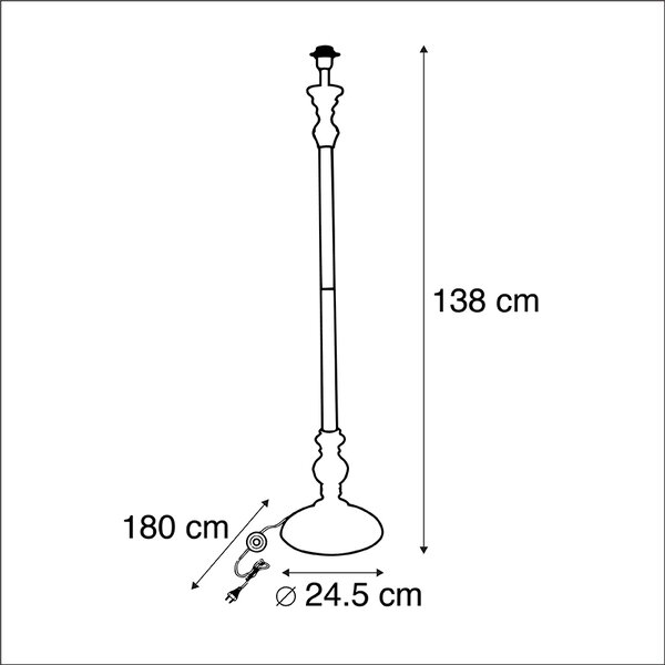 Klasická stojací lampa černá - Classico