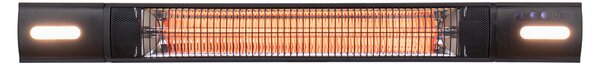 Nástěnný terasový infrazářič s LED osvětlením, 2500 W, černý