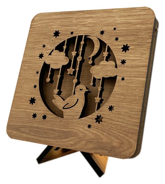 "Ptáček" lampa 19x19cm provedení povrchu: dub
