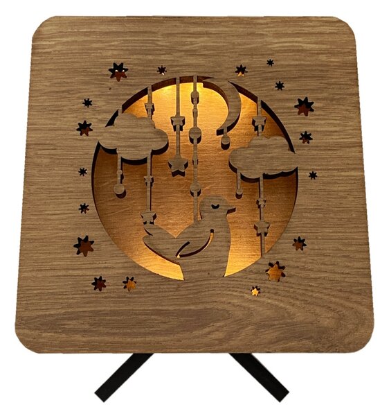 "Ptáček" lampa 19x19cm provedení povrchu: dub