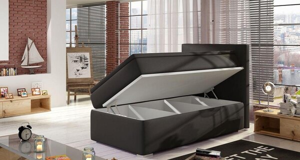 Jednolůžková kontinentální postel 90x200 TARVIO - modrá, pravé provedení