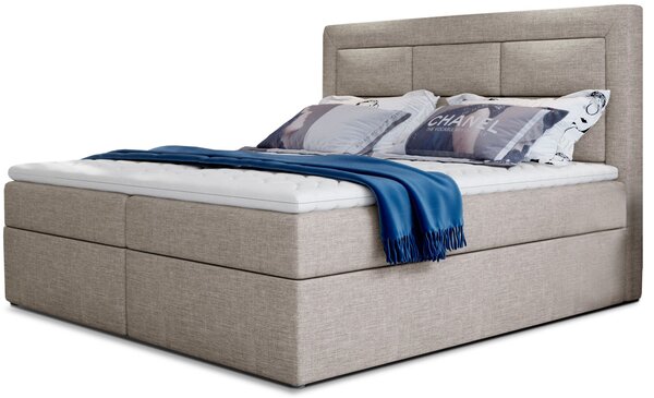 Boxspringová postel 140x200 TERIVO - světle béžová