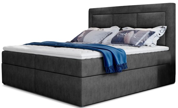 Boxspringová postel 140x200 TERIVO - tmavě šedá