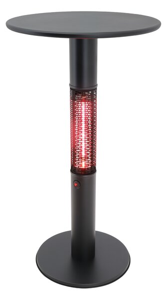 Vyhřívaný barový stůl s infrazářičem, 1500 W, Ø 600 mm, černý