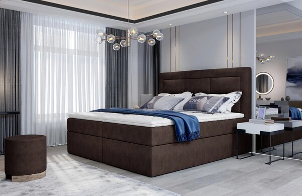 Boxspringová postel 140x200 TERIVO - hnědá