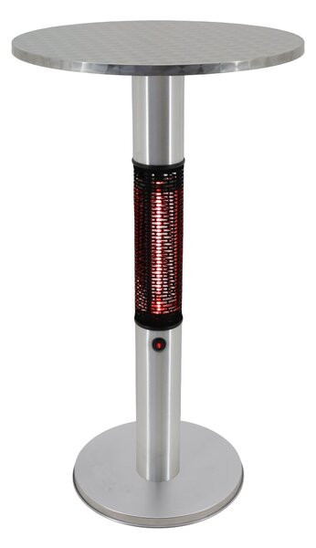 Vyhřívaný barový stůl s infrazářičem, 1500 W, Ø 600 mm, nerezový