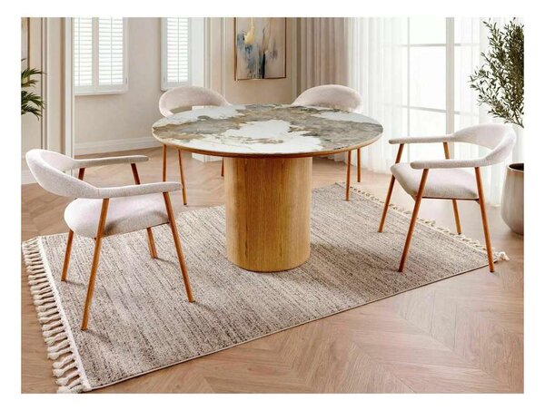 Jídelní stůl Tryon Ceramic, mramor / dub