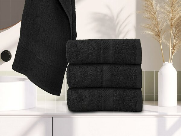 Ručník BASIC ONE 50 x 90 cm černý, 100% bavlna