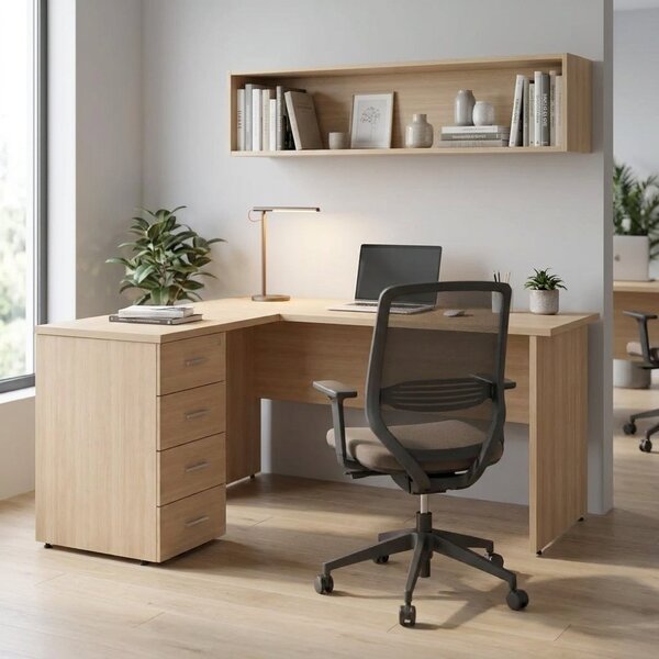 Kontejner Impress 80 x 60 cm - 4 zásuvky (ke stolu Impress 76 cm), akát světlý