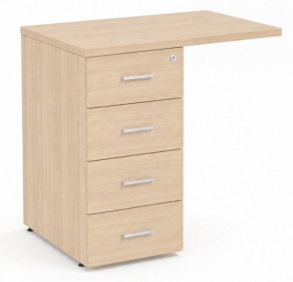 Kontejner Impress 80 x 60 cm - 4 zásuvky (ke stolu Impress 76 cm), akát světlý