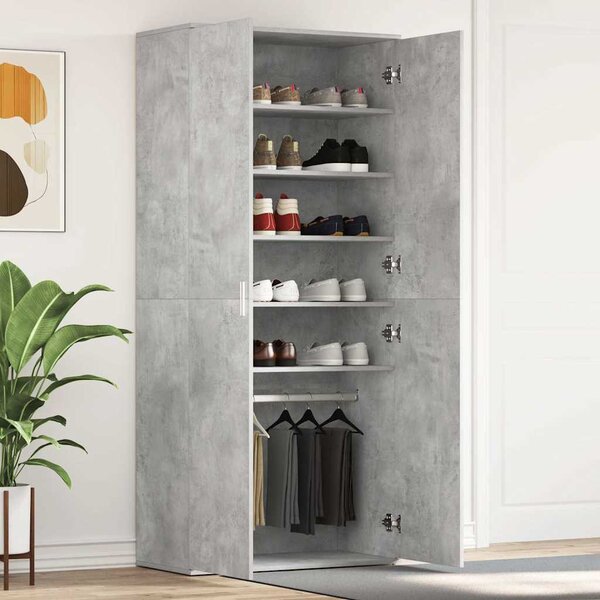 Skříň na obuv 80 x 39 x 178 cm Kompozitní dřevo Betonově šedá