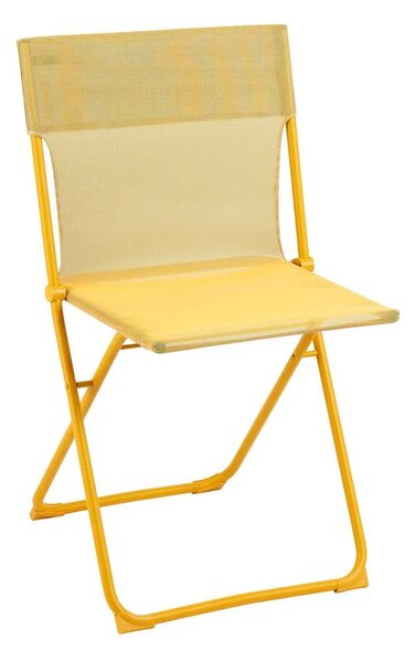 Sada BALCONY II – skládací stůl 120×70 cm + 4 ultra kompaktní židle | ColorBlock žlutá Miel