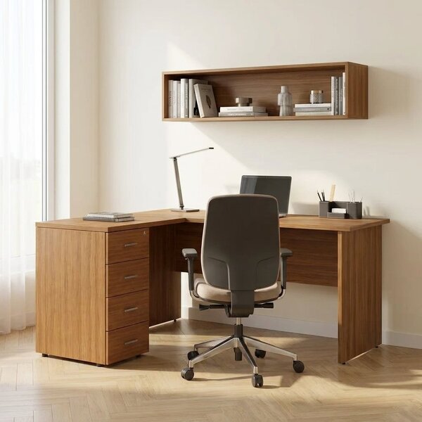 Kontejner Impress 80 x 60 cm - 4 zásuvky (ke stolu Impress 76 cm), ořech dijon