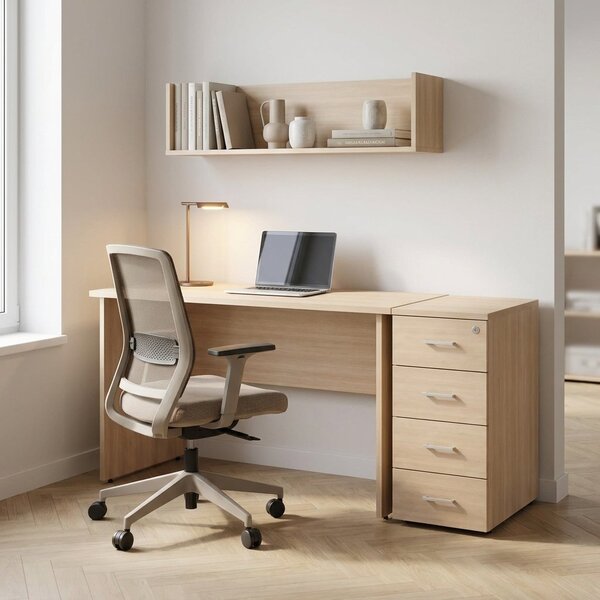 Kontejner Impress 40,6 x 60 cm - 4 zásuvky (ke stolu Impress 76 cm), akát světlý