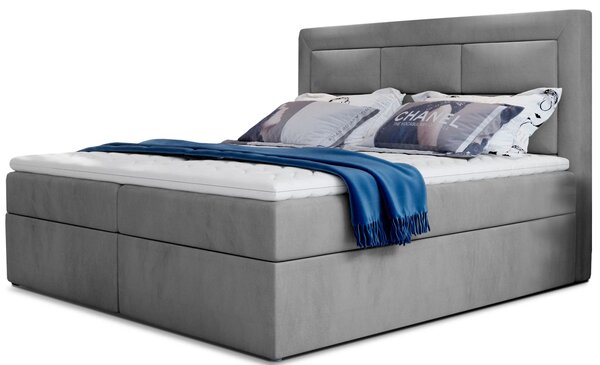 Boxspringová postel s úložným prostorem 180x200 TERIVO - popelavá