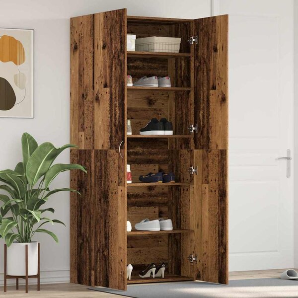 Skříň na obuv 80 x 35.5 x 180 cm Kompozitní dřevo Hnědá