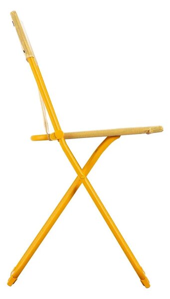 Sada BALCONY II – skládací stůl 120×70 cm + 4 ultra kompaktní židle | ColorBlock žlutá Miel