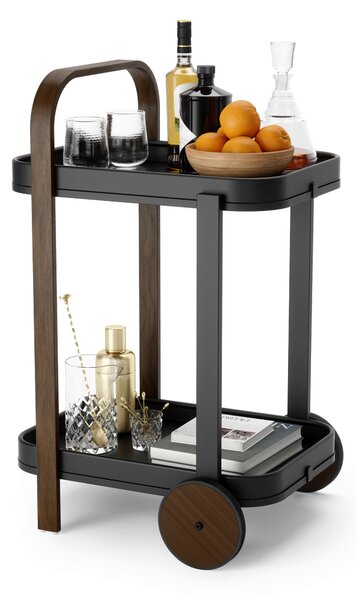 SERVÍROVACÍ VOZÍK, černá, barvy vlašských ořechů, 44/80/50 cm Umbra, Online Only