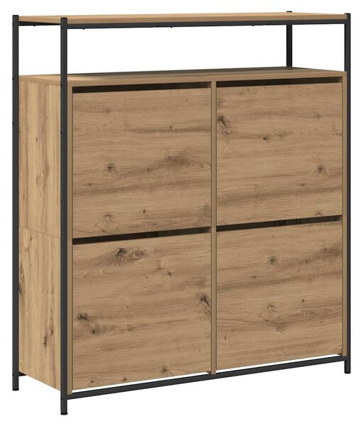 Skříň na obuv 100 x 34 x 112 cm kompozitní dřevo Artisanový dub
