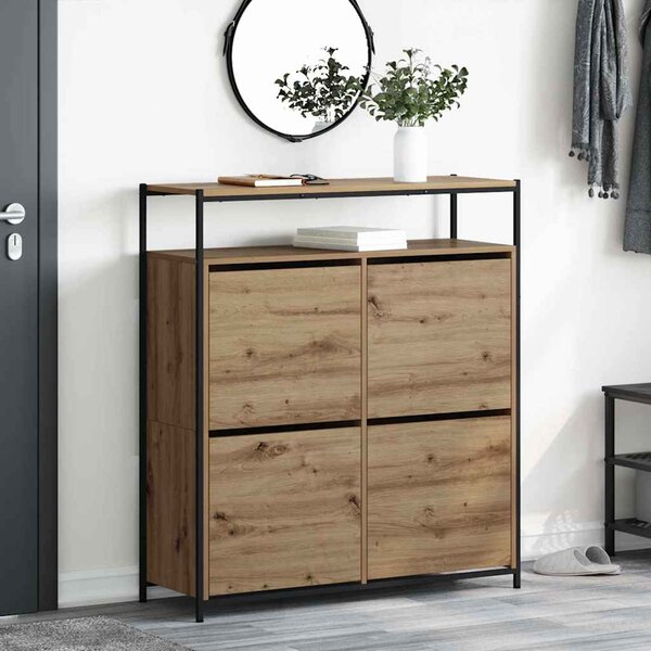 Skříň na obuv 100 x 34 x 112 cm kompozitní dřevo Artisanový dub
