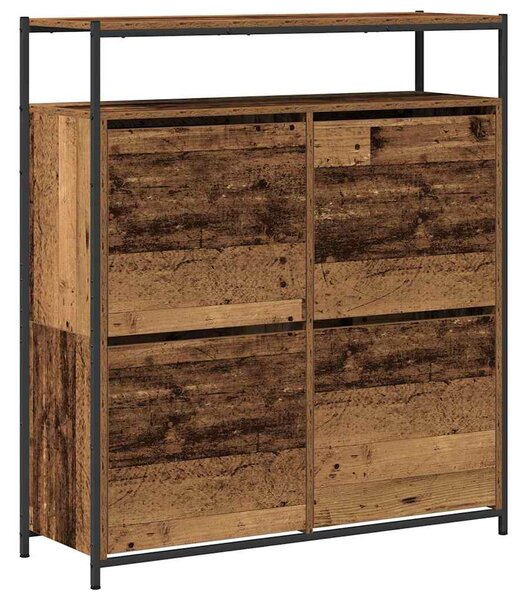 Skříň na obuv 100 x 34 x 112 cm Kompozitní dřevo Staré dřevo