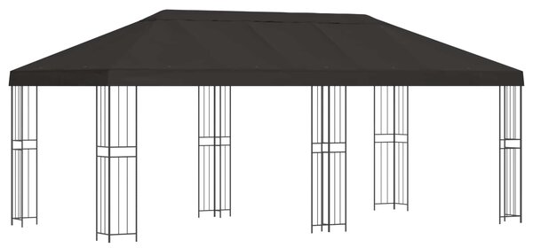 Altán s bočními stěnami 6 x 3 m Antracitová Polyester a ocel