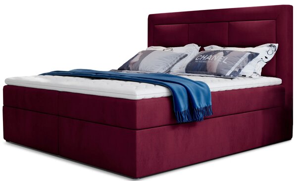 Boxspringová postel 140x200 TERIVO - bordová