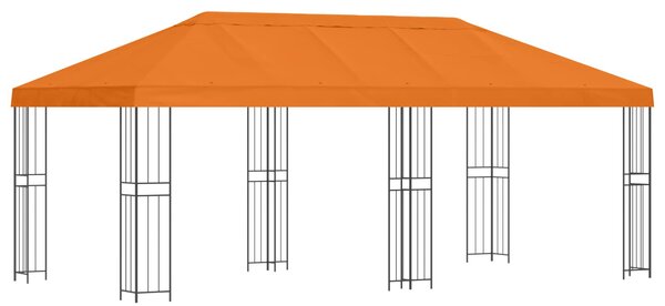Altán s bočními stěnami 6 x 3 m Oranžová Polyester a ocel 190