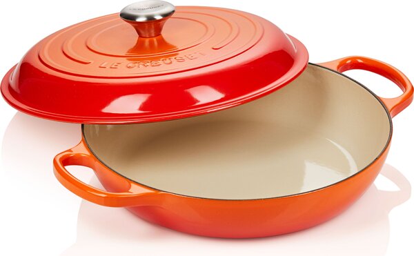 Le Creuset 21180309494441 Hrnec Gourmet Signature nízký 30 cm červený burgund