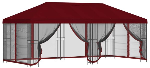 Altán s bočními stěnami 6 x 3 m Vínová Polyester a ocel 190