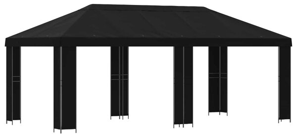 Zahradní altán 6 x 3 m Černá Polyester a ocel 190
