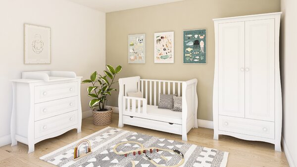 Dětská postýlka Megan II 120 x 60 cm Úložný prostor k postýlce: Jeden šuplík na kolečkách