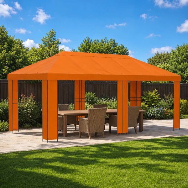 Zahradní altán 6 x 3 m Oranžová Polyester a ocel 190