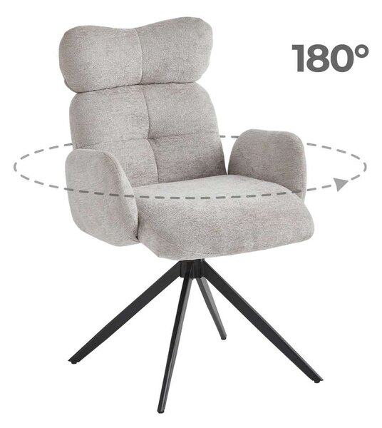 Jídelní židle Nagi Bouclé, šedá
