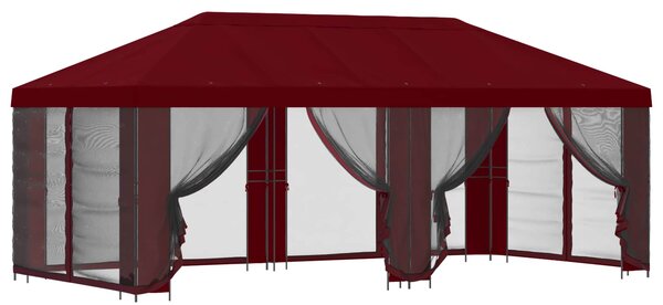 Altán s bočními stěnami 6 x 3 m Vínová Polyester a ocel 190