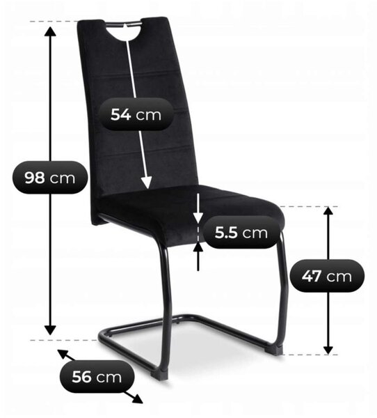 Jídelní židle Nuvita Velvet, černá