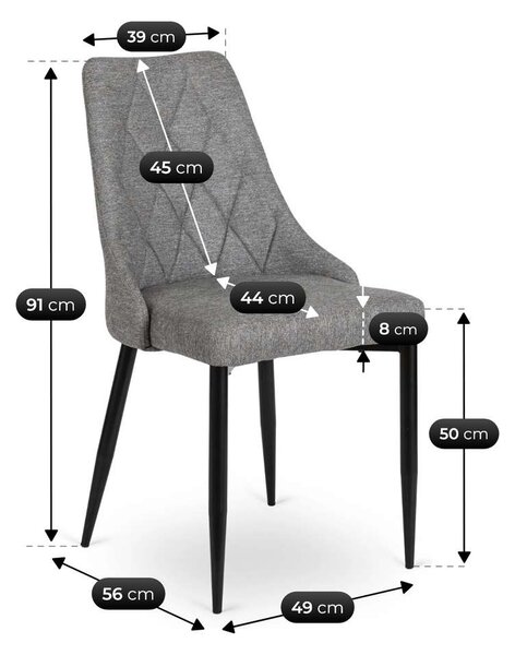 Jídelní židle Nuko Velvet, šedá
