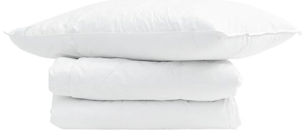 Letní přikrývka s polštářem 2 pcs Bílá Peří