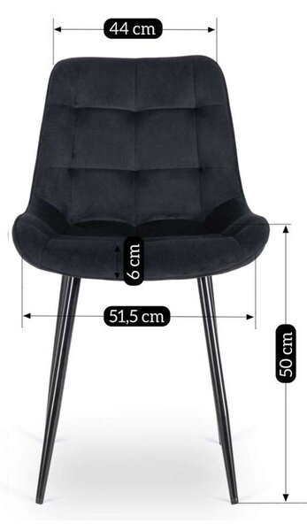 Jídelní židle Zuto Velvet, černá