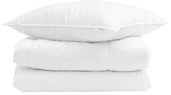 Letní přikrývka s polštářem 2 pcs Bílá Peří