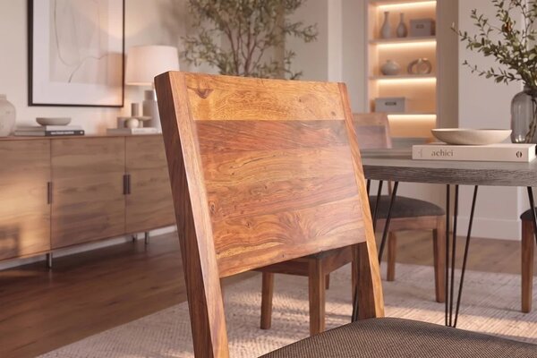 Designová židle Timber II Sheesham / šedá