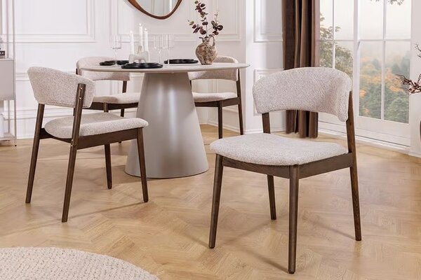 Designová jídelní židle Wadeline béžová / hnědá