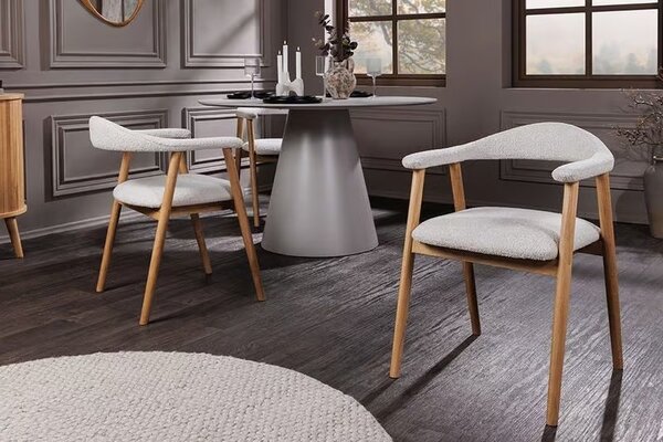 Designová jídelní židle Wadeline II krémová / přírodní hnědá