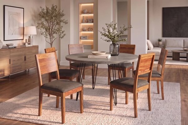 Designová židle Timber II Sheesham / šedá